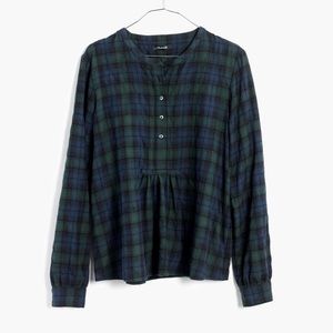 Madewell Flannel Popover Top
